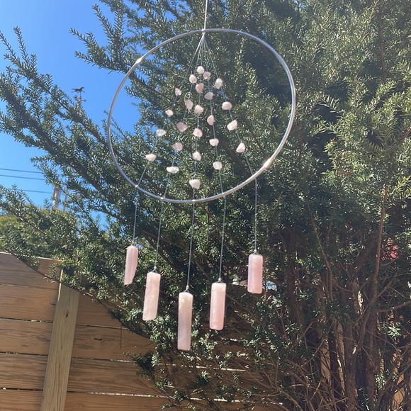 Rose 🌹 Quartz Suncatcher Natural Crystal Healing Window Decor - Picture 4 of 8